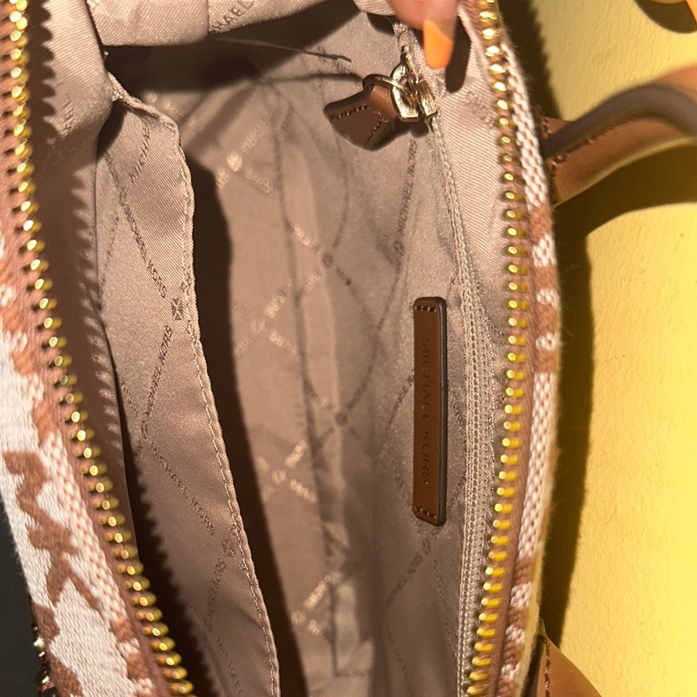 Michael Kors Brown and Tan Satchel with Gold Hardware - Picture 5 of 9